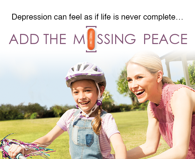 Depression can feel as if life is never complete... ADD THE M[]SSING PEACE